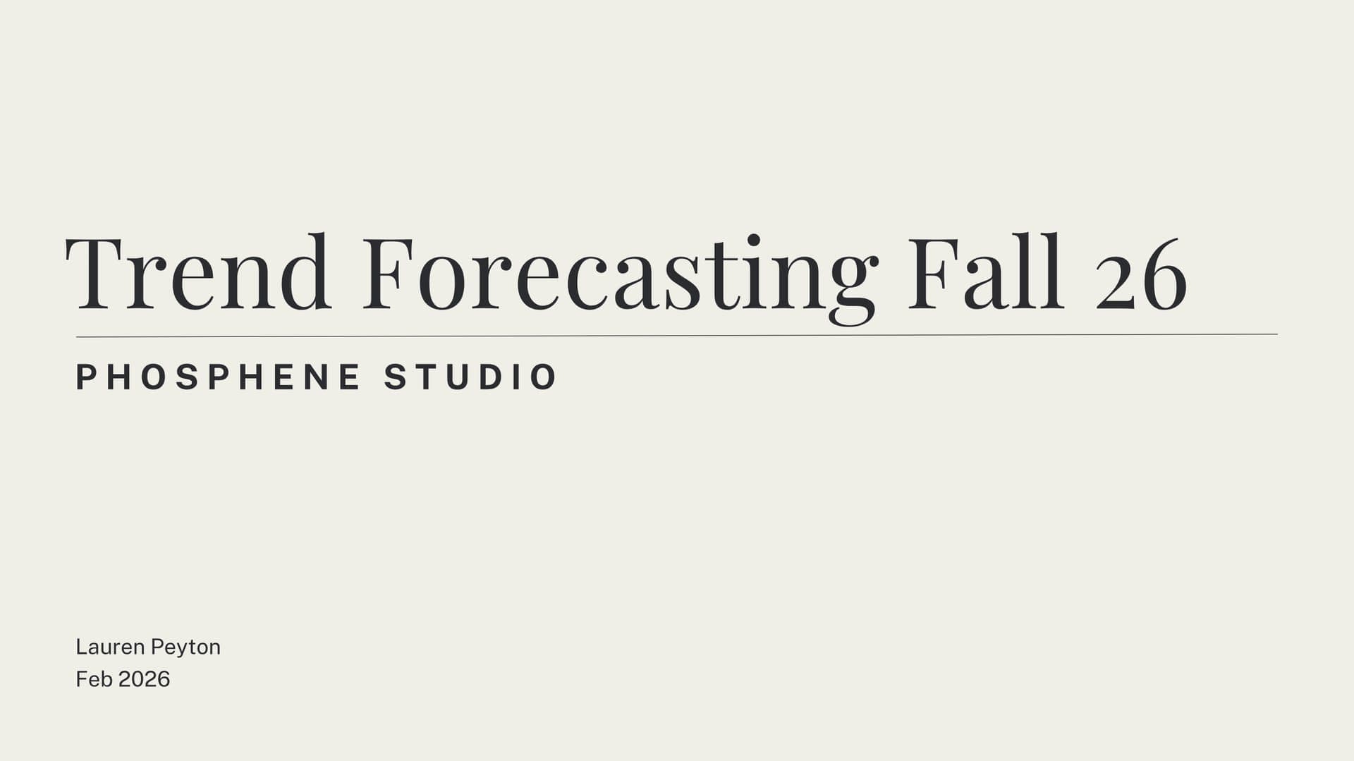 Trend Forecasting — Fall 26, first page
